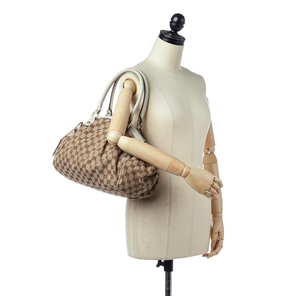 Gucci Gucci Canvas Sukey Satchel (SHG-29098)