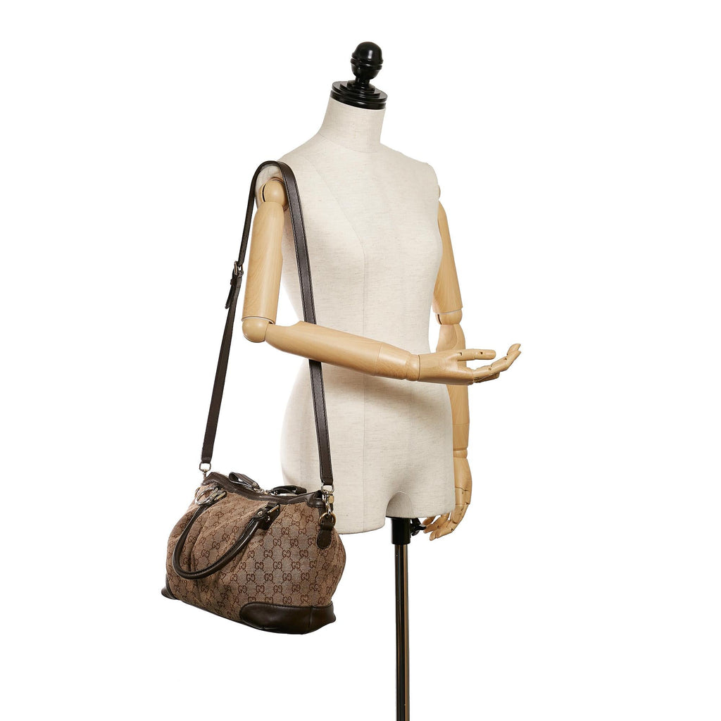 Gucci Gucci Canvas Sukey Satchel (SHG-30436)