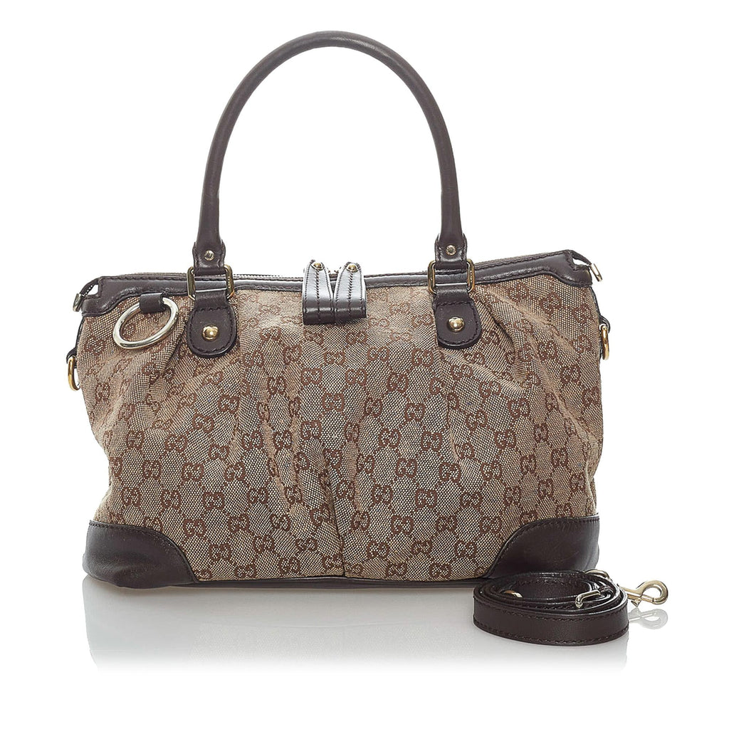 Gucci Gucci Canvas Sukey Satchel (SHG-30436)