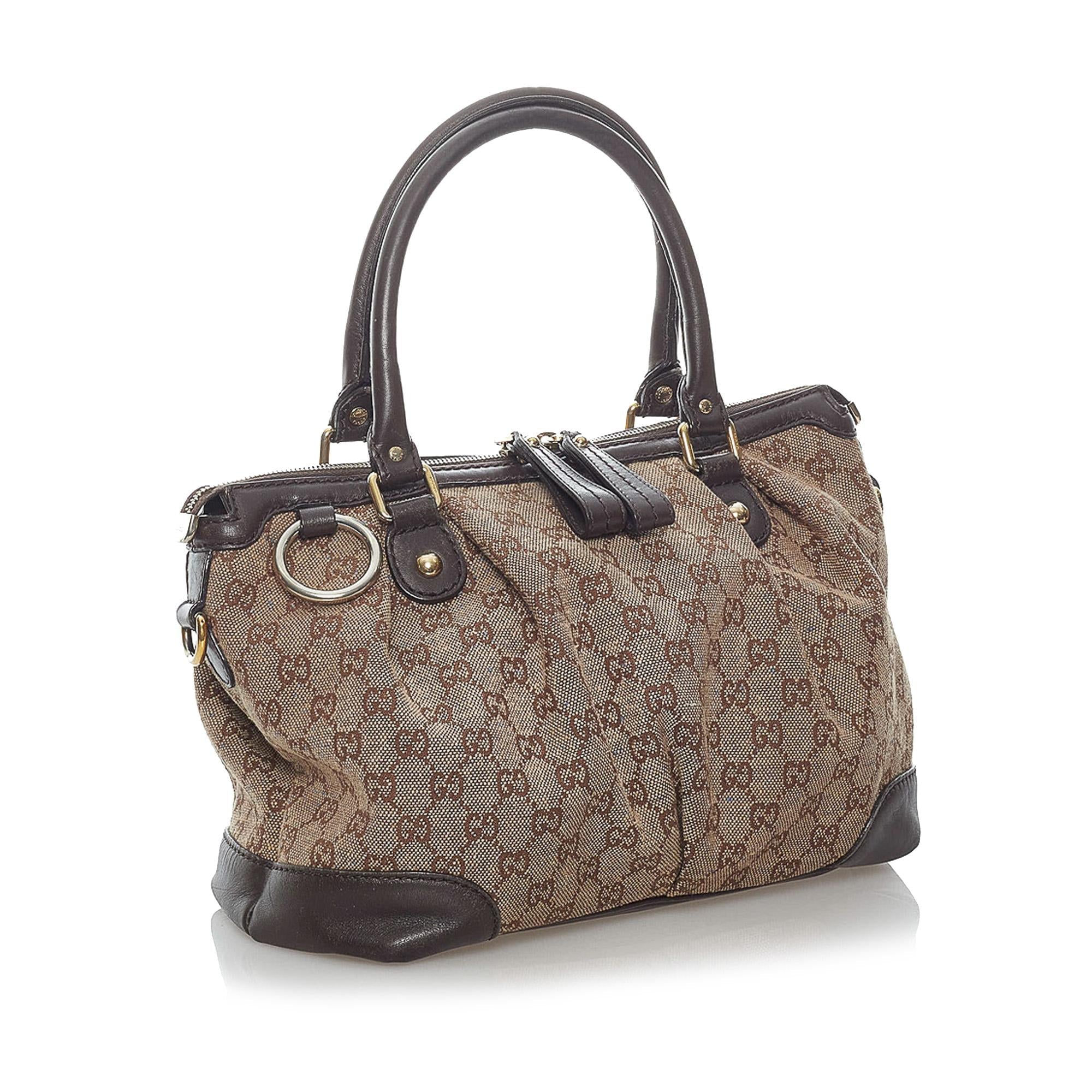 Gucci Gucci Canvas Sukey Satchel (SHG-30436)