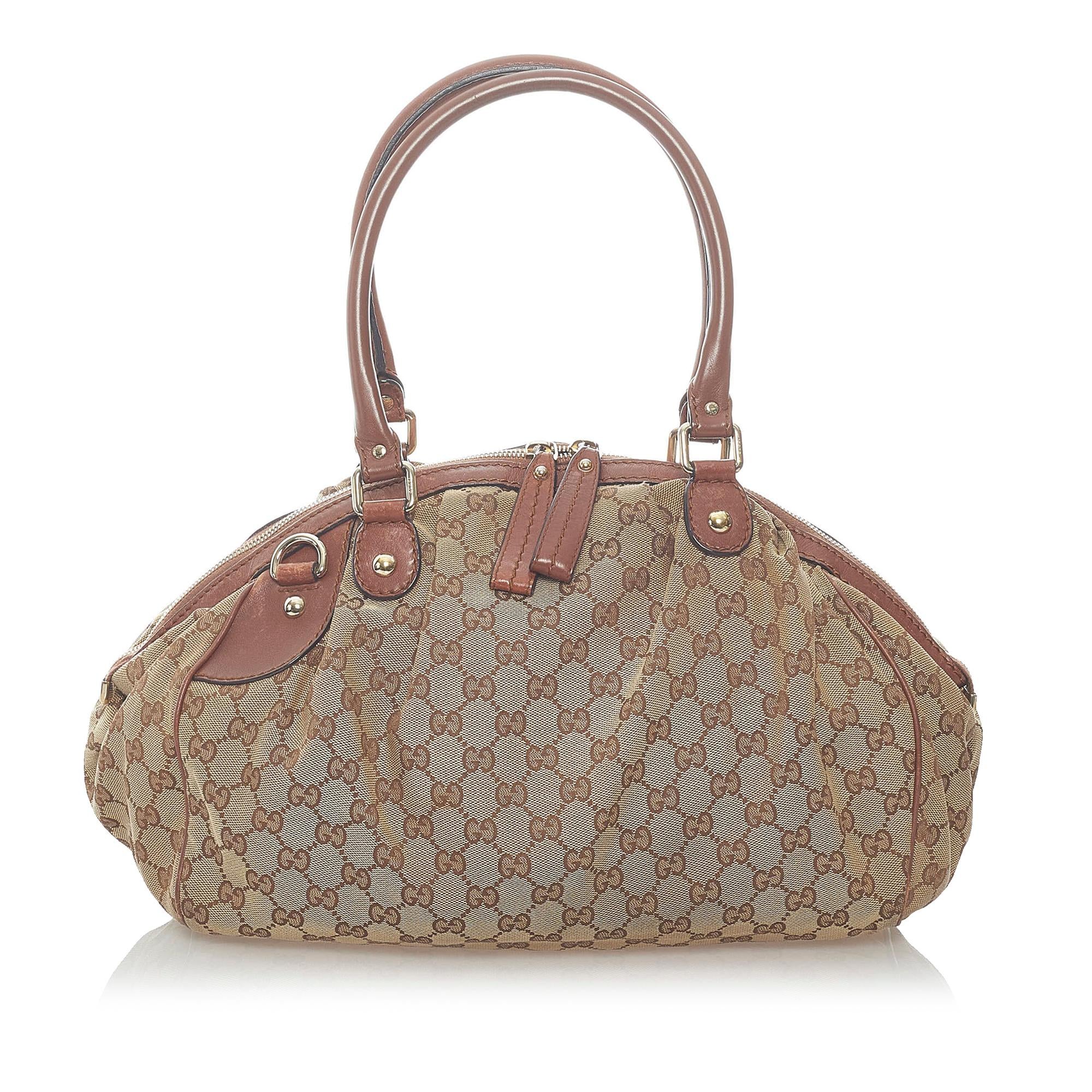 Gucci Gucci Canvas Sukey Satchel (SHG-32301)