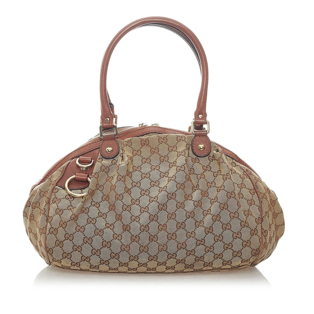 Gucci Gucci Canvas Sukey Satchel (SHG-32301)