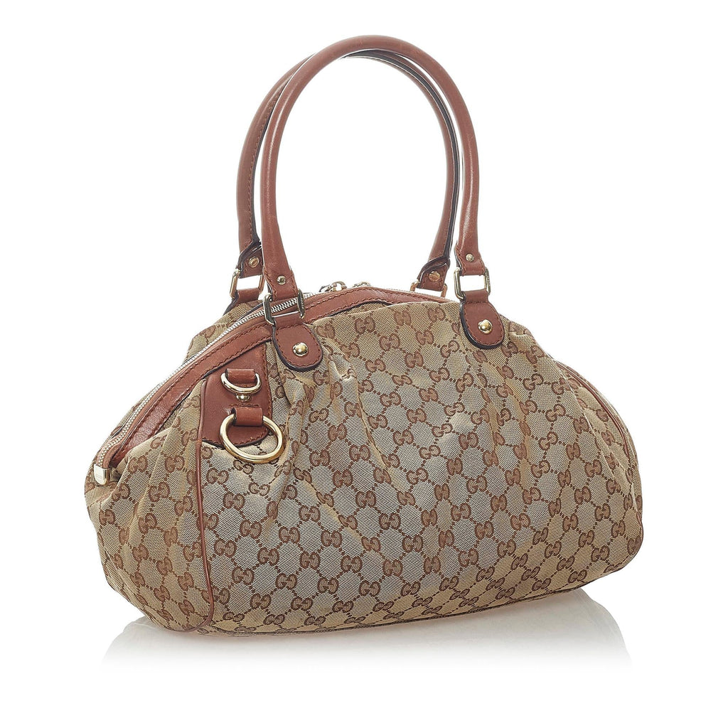 Gucci Gucci Canvas Sukey Satchel (SHG-32301)