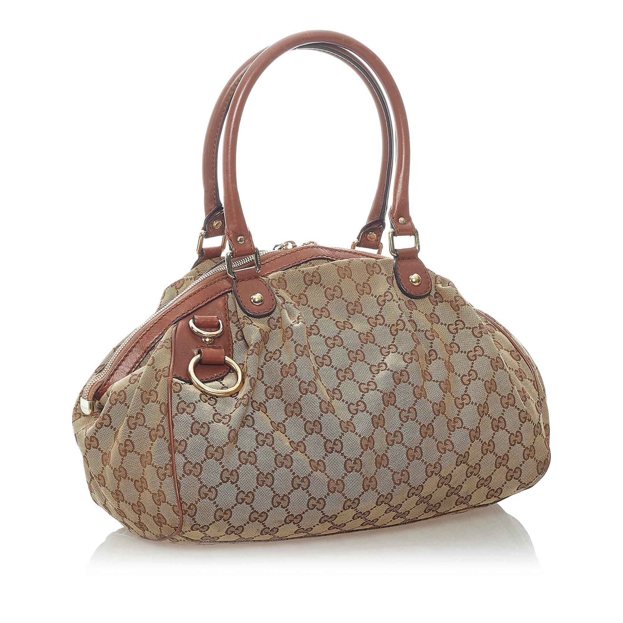 Gucci Gucci Canvas Sukey Satchel (SHG-32301)