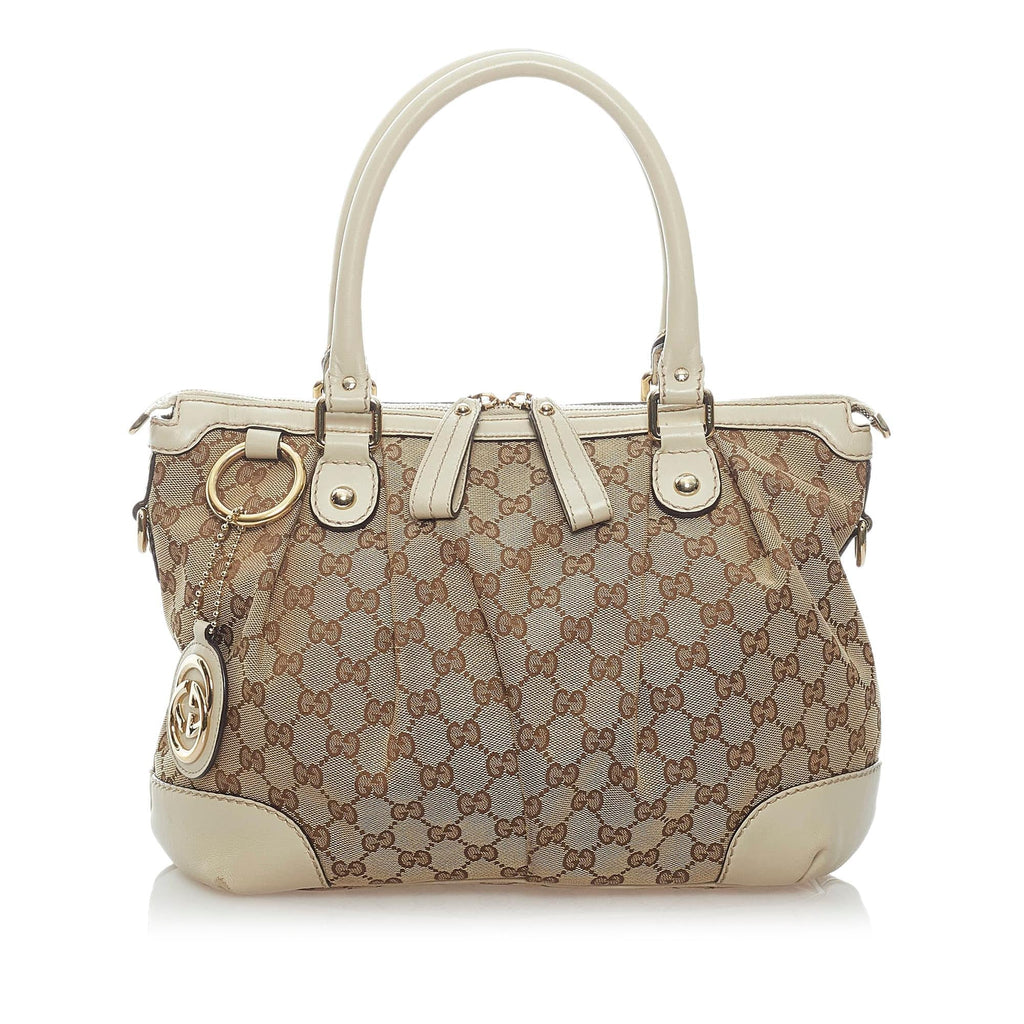 Gucci Gucci Canvas Sukey Satchel (SHG-33280)