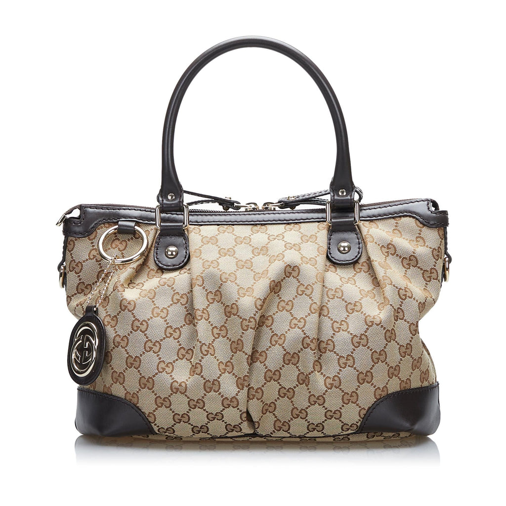 Gucci GG Canvas Sukey Satchel (SHG-OSM9gR)