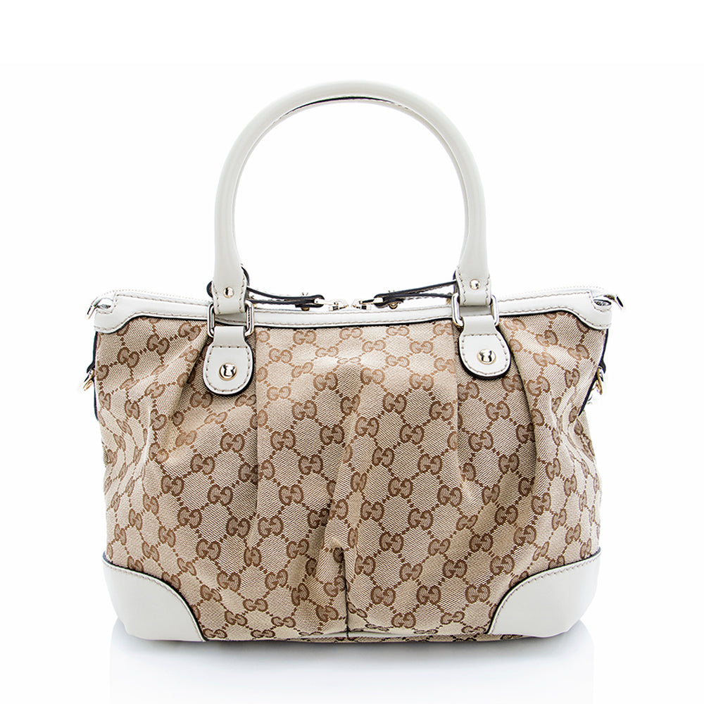 Gucci Gucci Canvas Sukey Top Handle Medium Satchel (SHF-18880)
