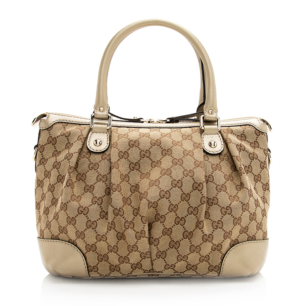 Gucci Gucci Canvas Sukey Top Handle Medium Satchel (SHF-20029)