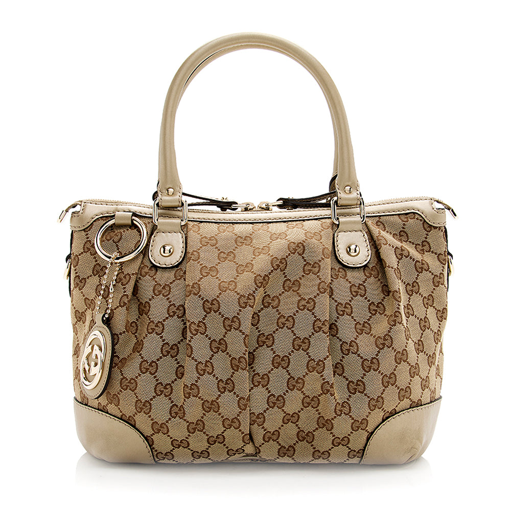 Gucci Gucci Canvas Sukey Top Handle Medium Satchel (SHF-20029)