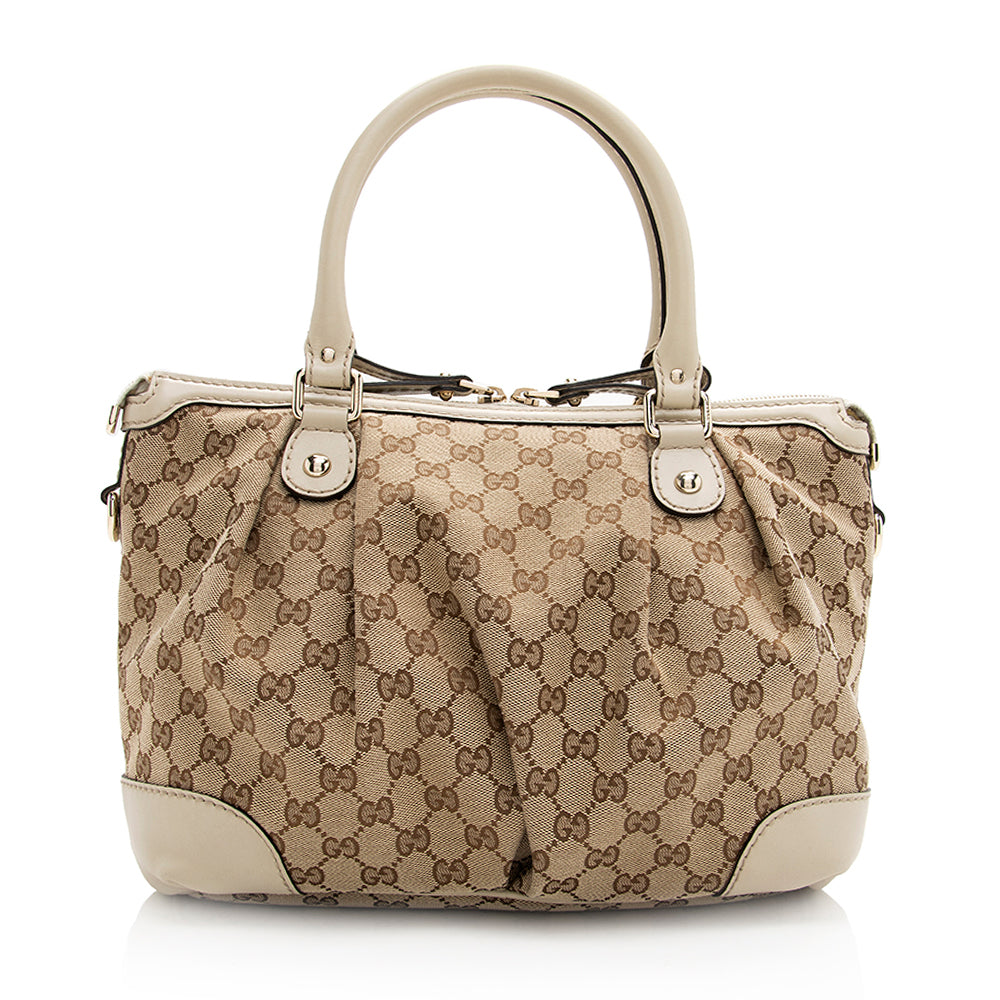 Gucci Gucci Canvas Sukey Top Handle Medium Satchel (SHF-20030)