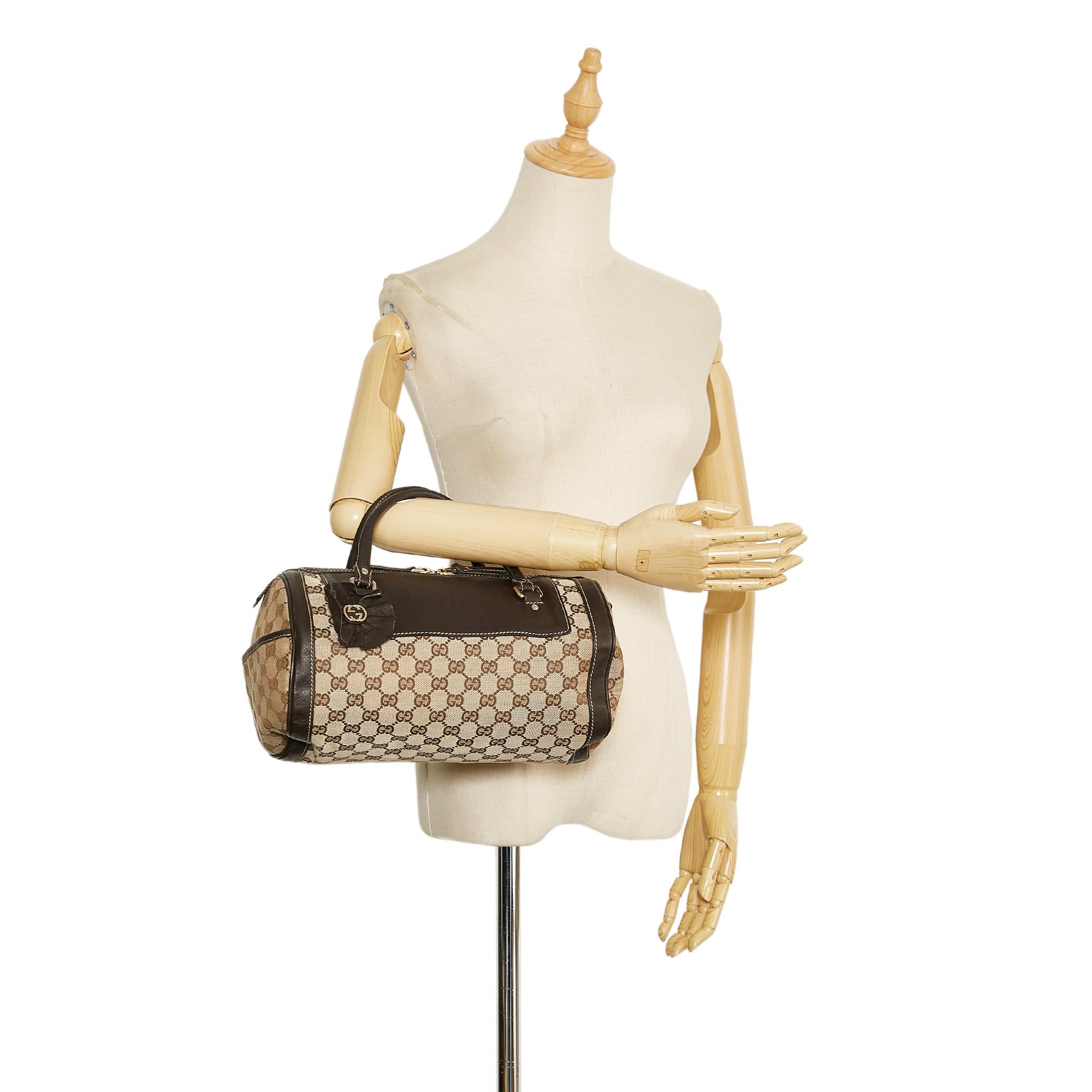Gucci GG Canvas Trophy Handbag (SHG-4YAF0E)