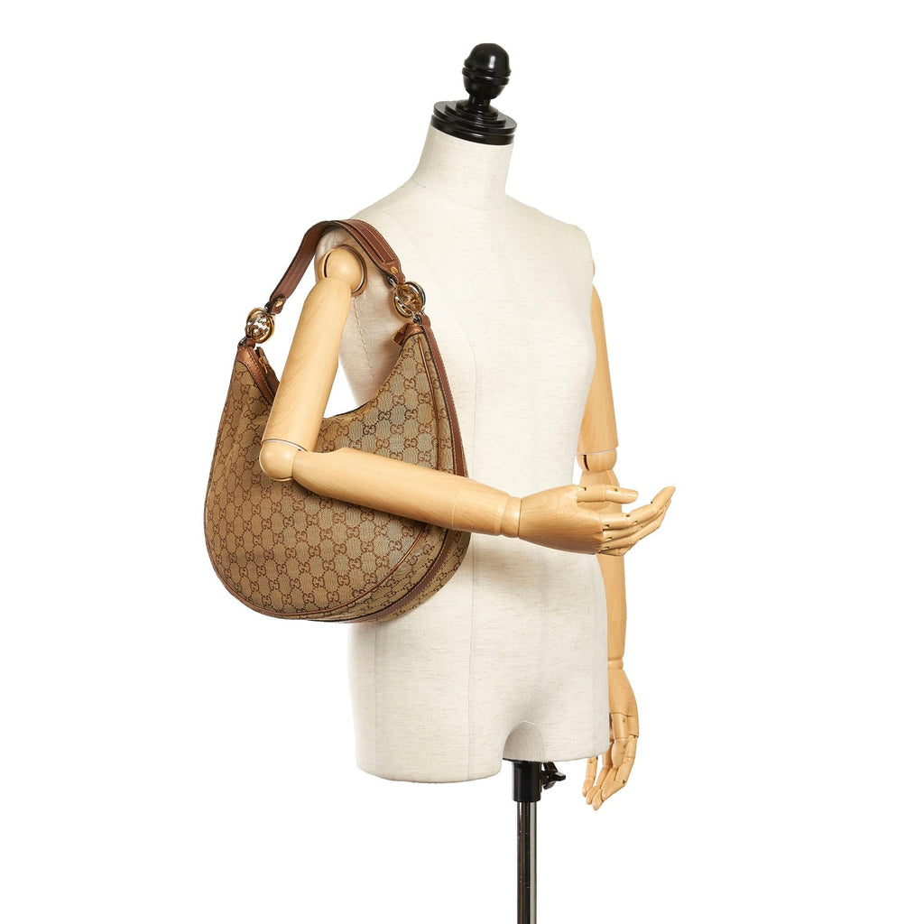 Gucci Gucci Canvas Twins Hobo Bag (SHG-33183)