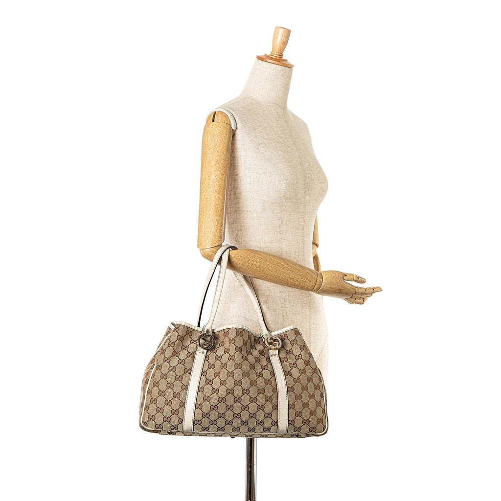 Gucci GG Canvas Twins Tote (SHG-Tw8Kwa)