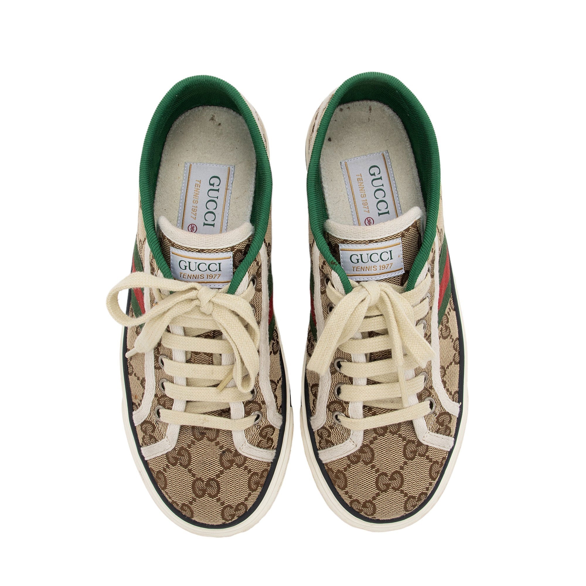 Gucci GG Canvas Web 1977 Tennis Sneakers - Size 6 / 36 (SHF-scIBzV)