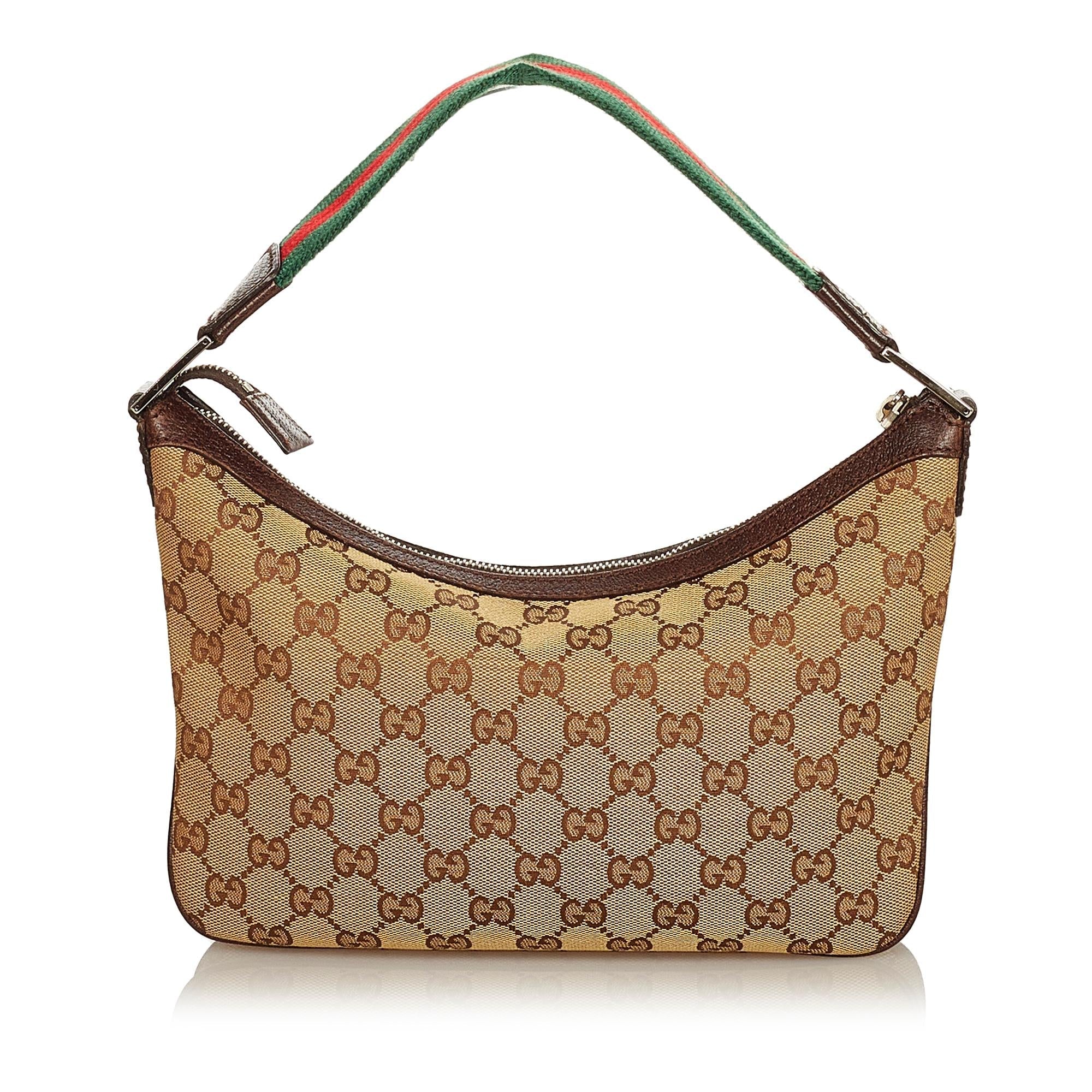 Gucci GG Canvas Web Baguette (SHG-31850)
