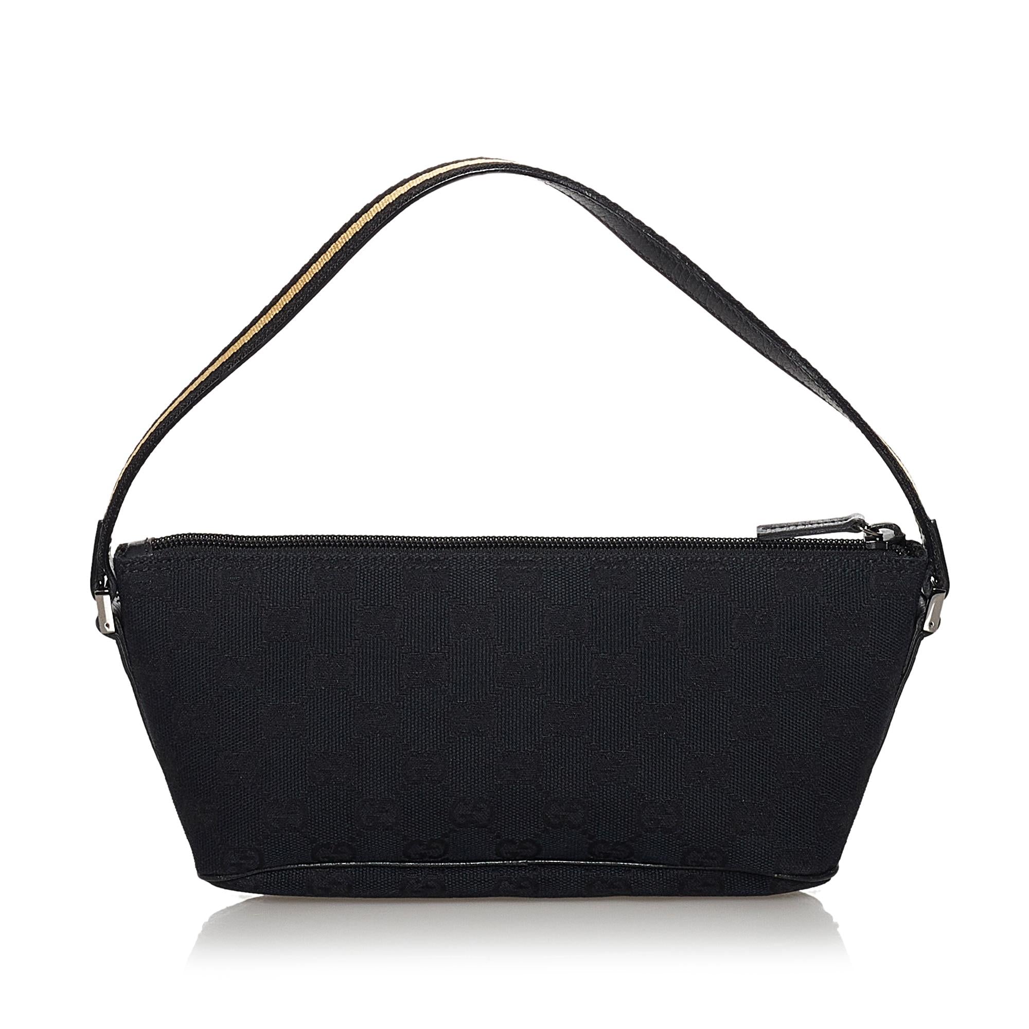 Gucci Gucci Canvas Web Boat Baguette (SHG-30597)