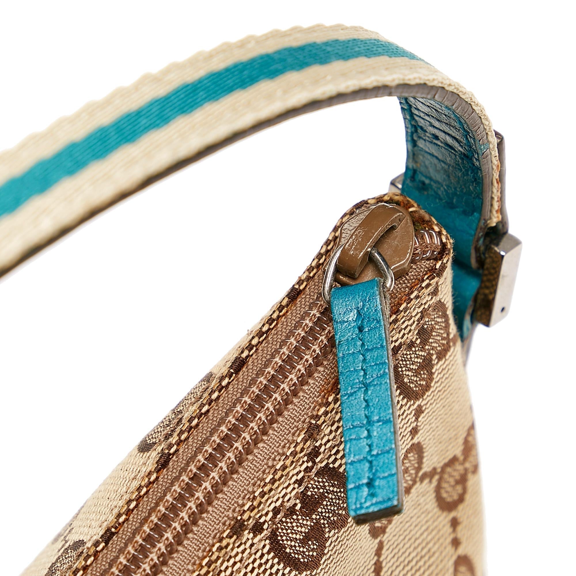 Gucci Gucci Canvas Web Boat Baguette (SHG-31063)