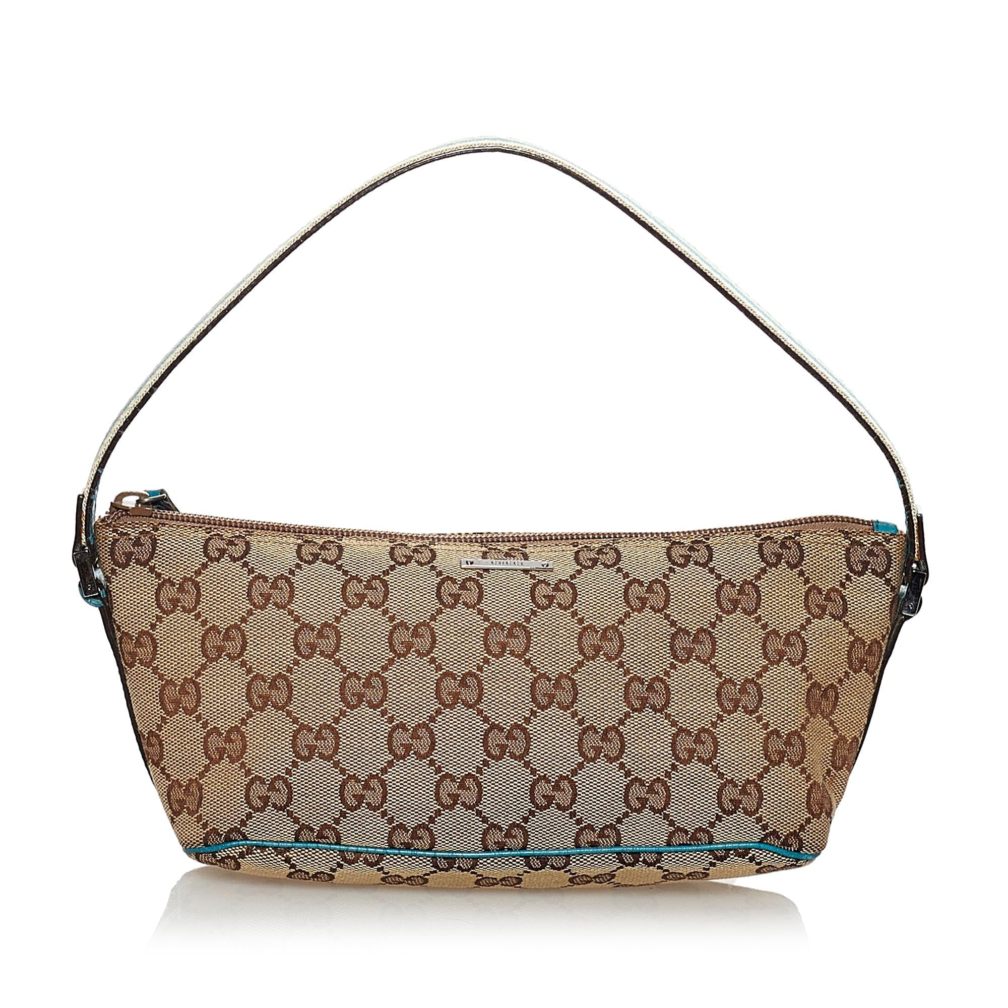 Gucci Gucci Canvas Web Boat Baguette (SHG-31063)