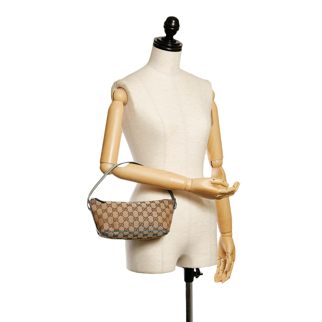 Gucci Gucci Canvas Web Boat Baguette (SHG-31063)