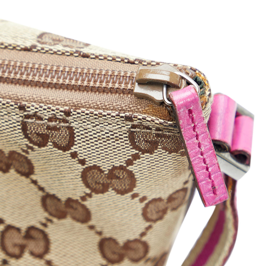 Gucci GG Canvas Web Boat Baguette (SHG-O1BGQv)