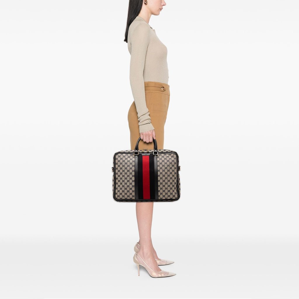 Gucci GG Canvas Web Briefcase