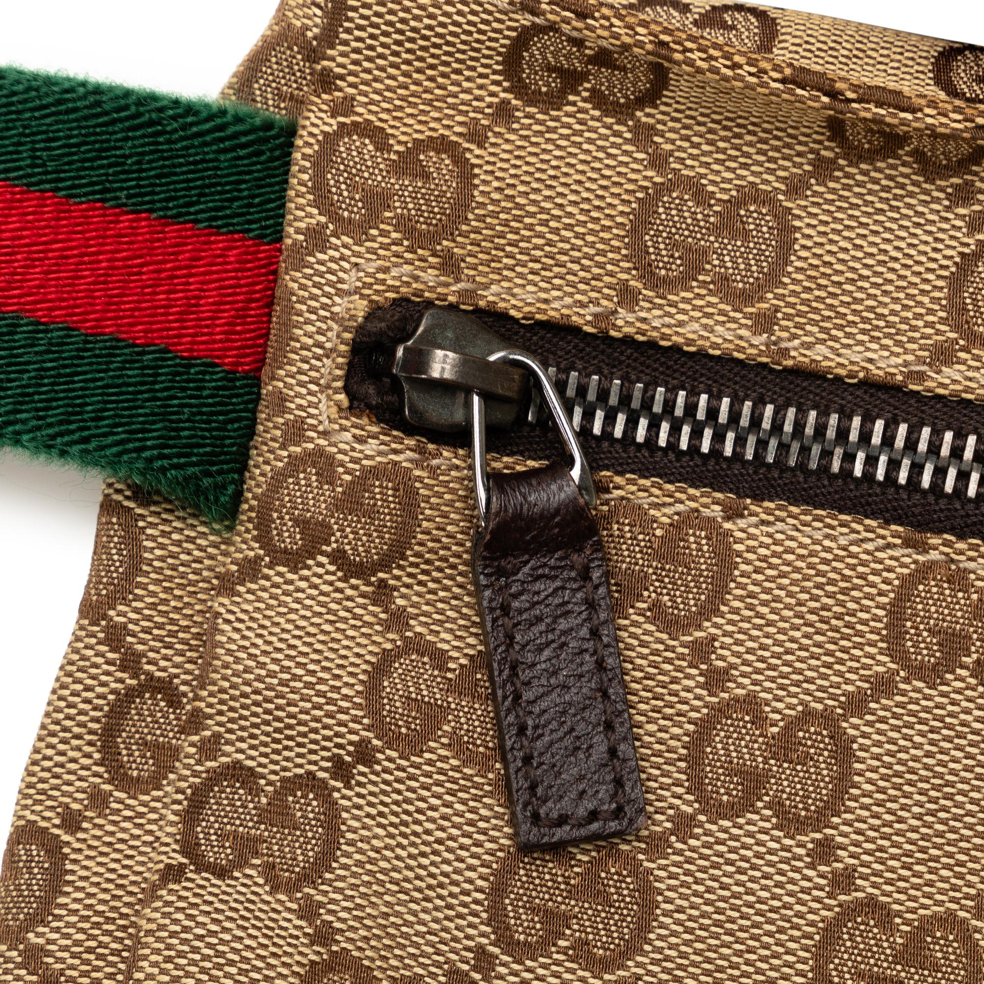 Gucci GG Canvas Web Double Pocket Belt Bag (SHG-aZbnST)
