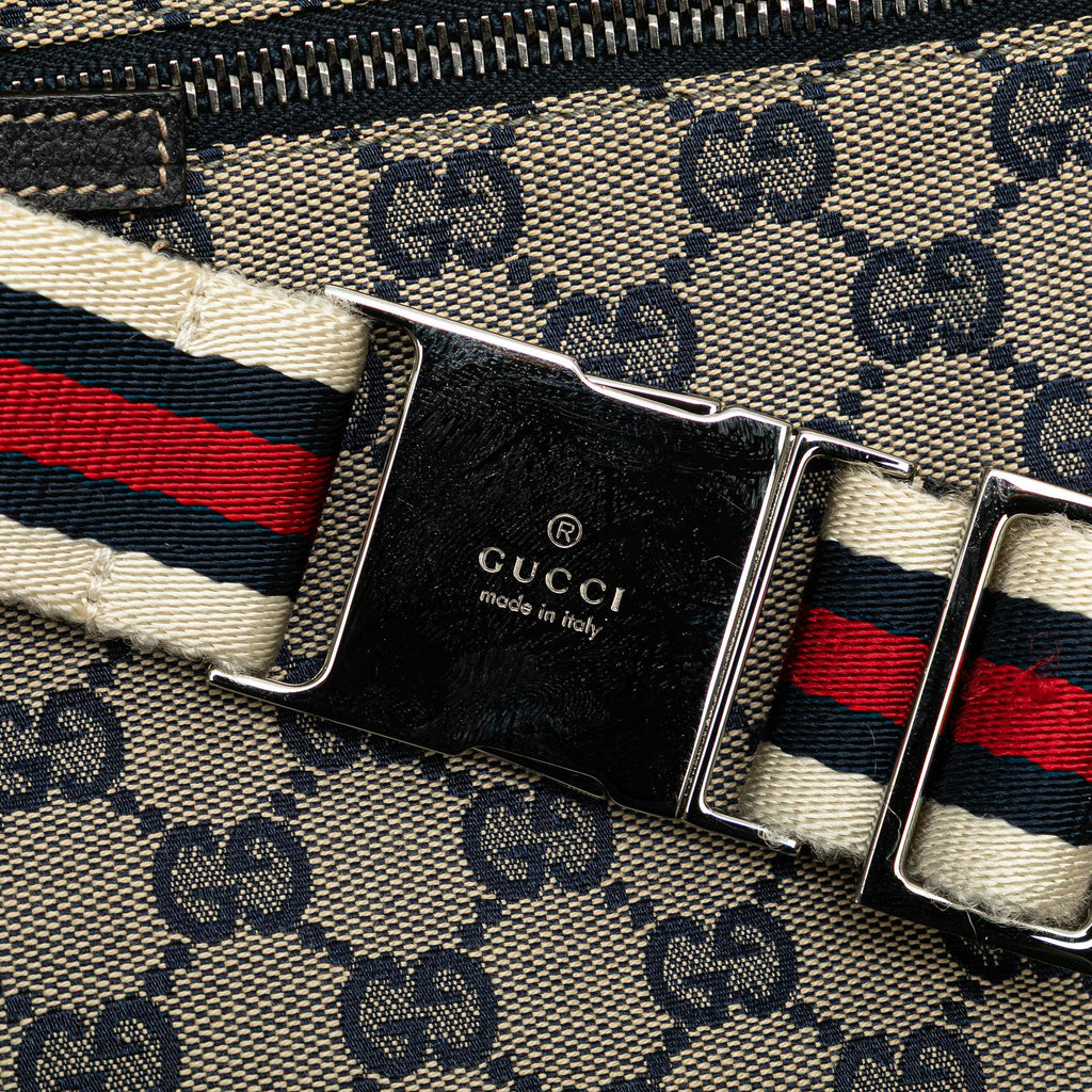 Gucci GG Canvas Web Double Pocket Belt Bag