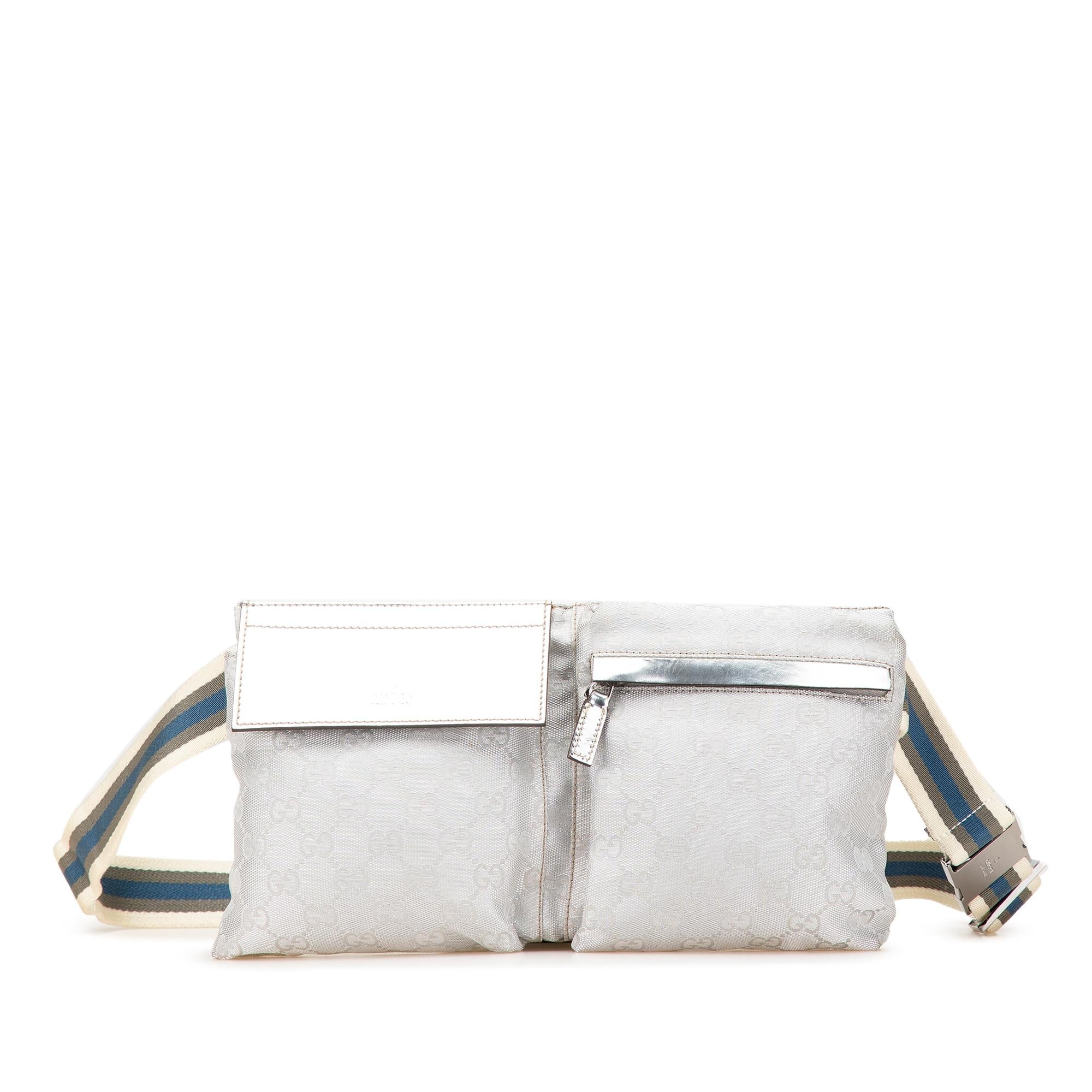 Gucci GG Canvas Web Double Pocket Belt Bag