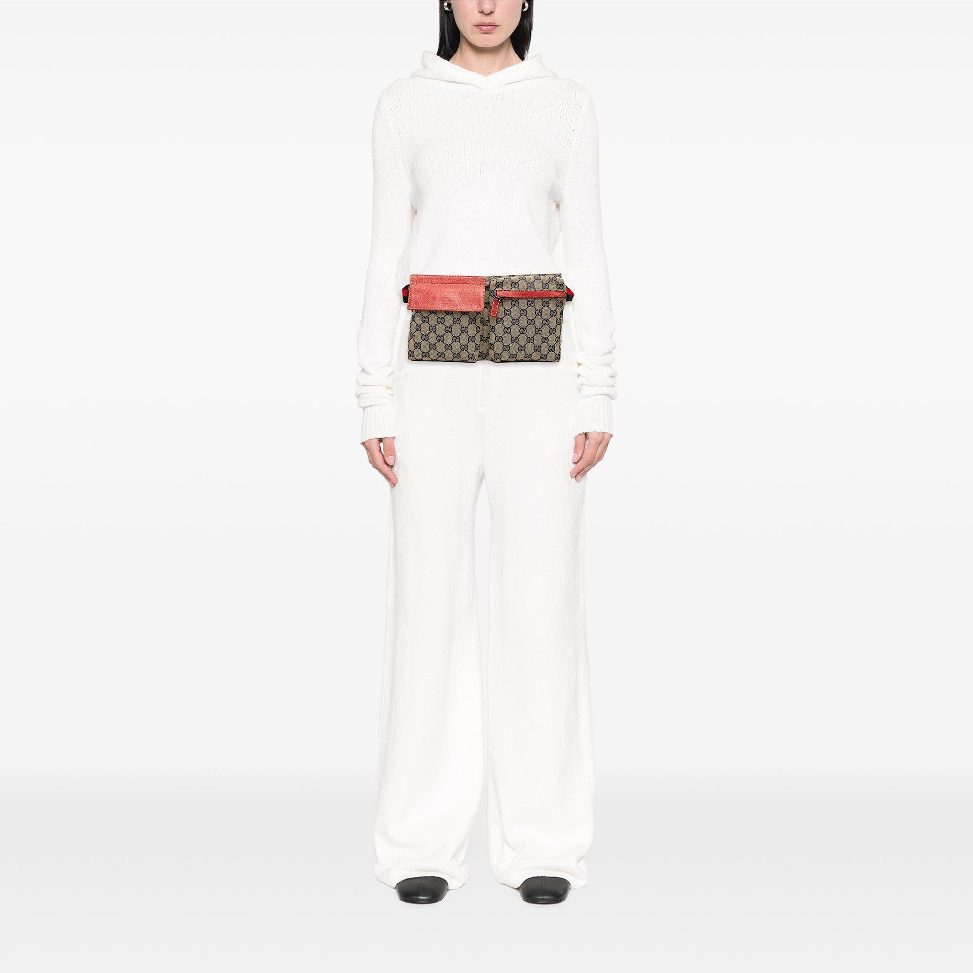 Gucci GG Canvas Web Double Pocket Belt Bag