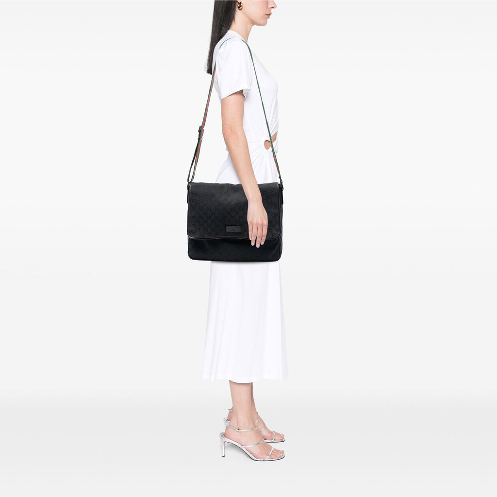 Gucci GG Canvas Web Flap MessLBger Bag
