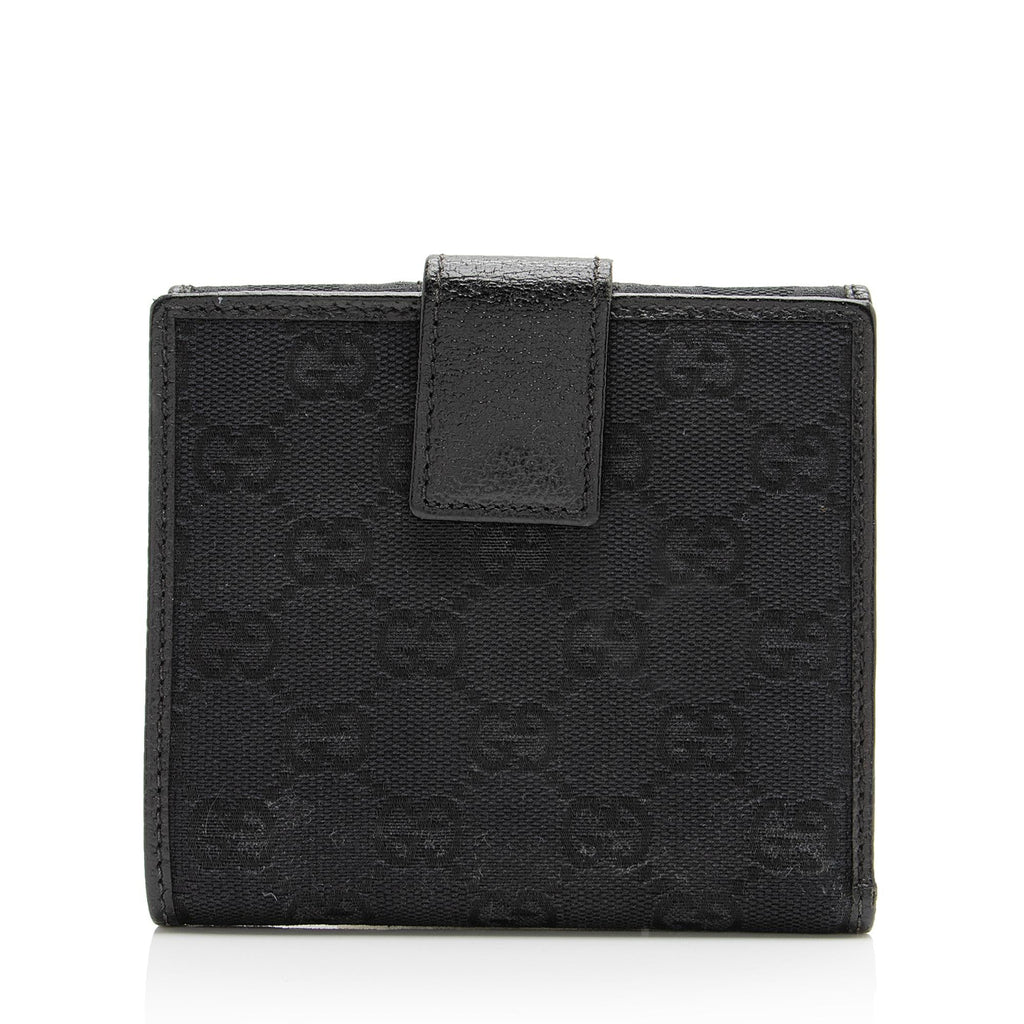 Gucci GG Canvas Web French Wallet (SHF-23107)