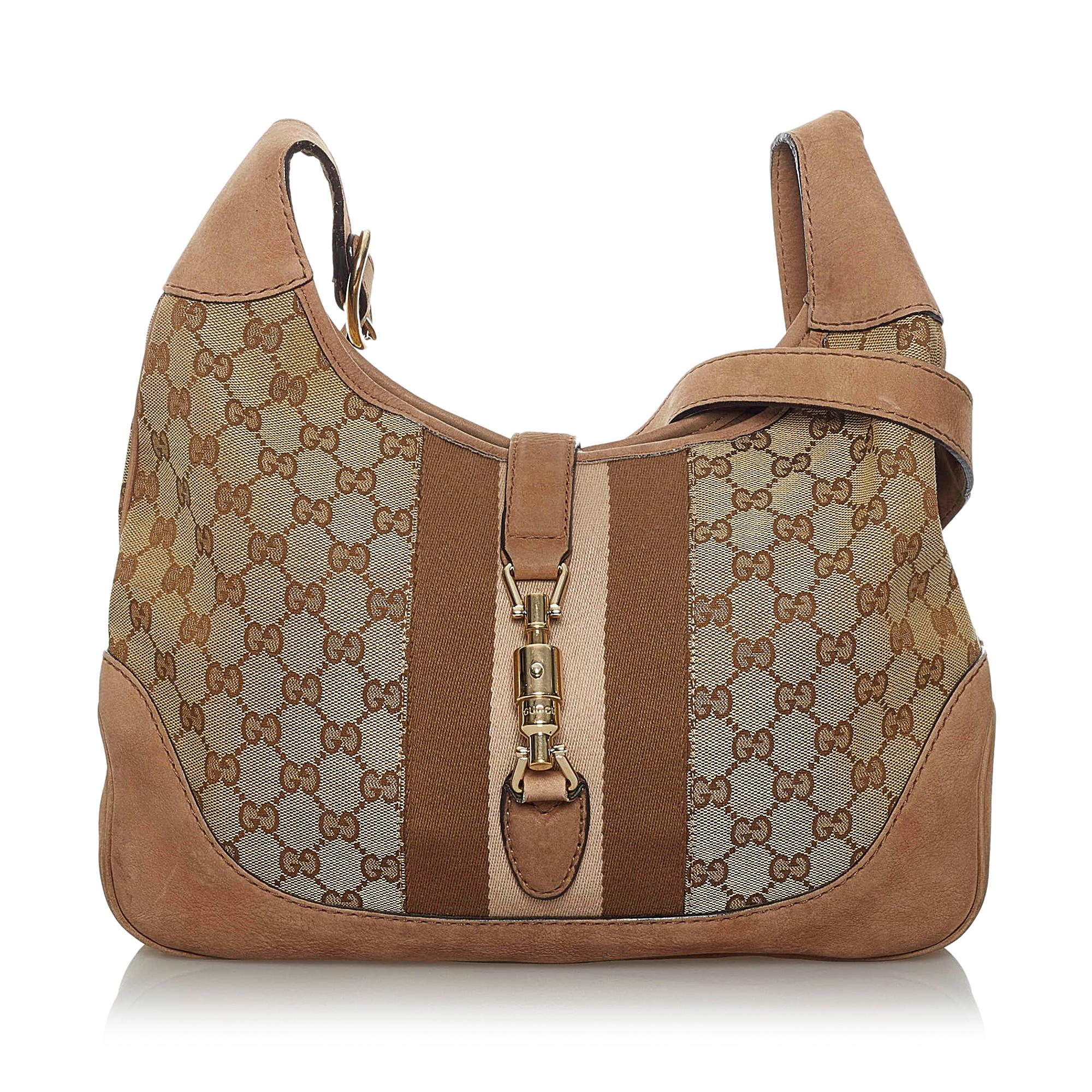 Gucci Gucci Canvas Web Jackie Crossbody Bag (SHG-33893)