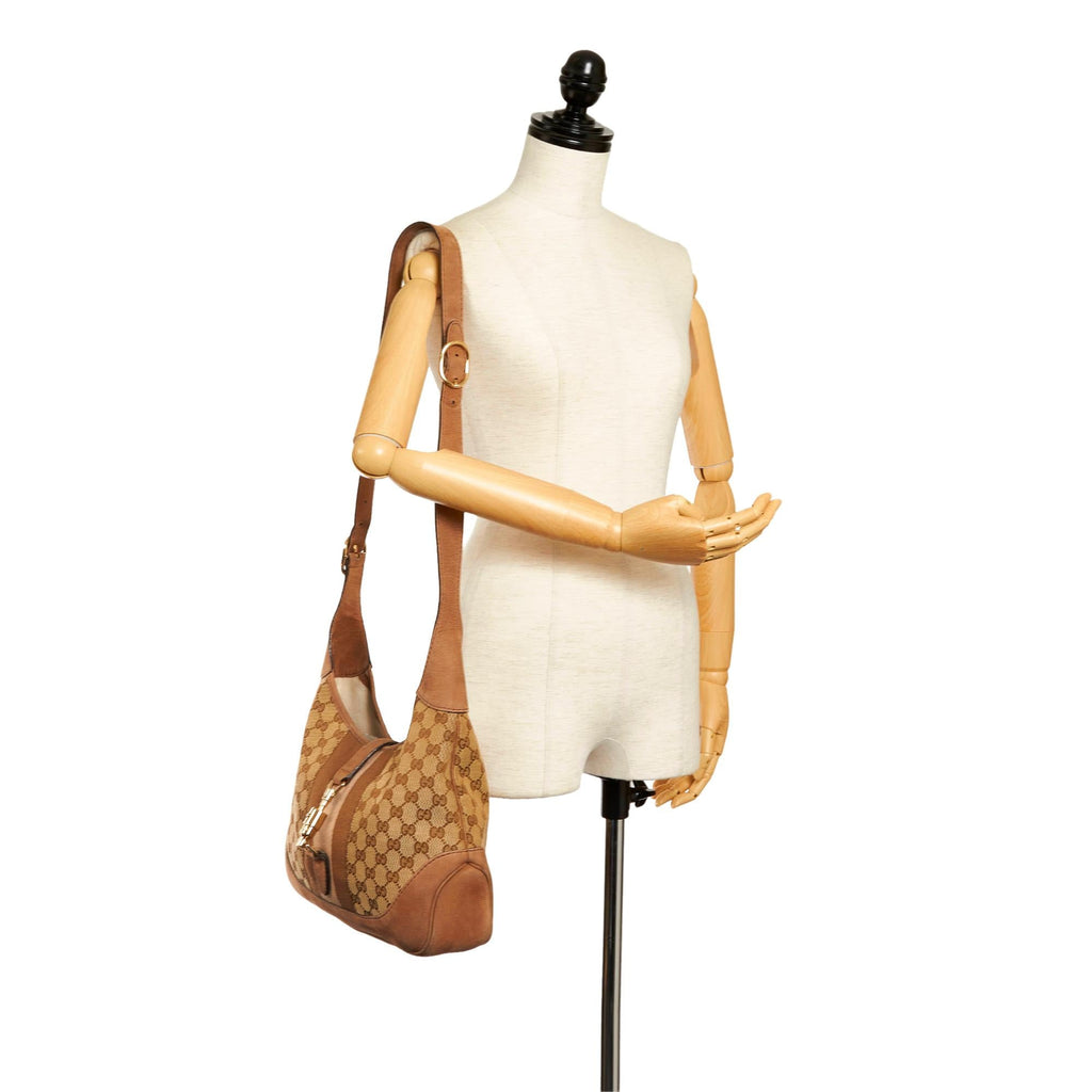 Gucci Gucci Canvas Web Jackie Crossbody Bag (SHG-33893)