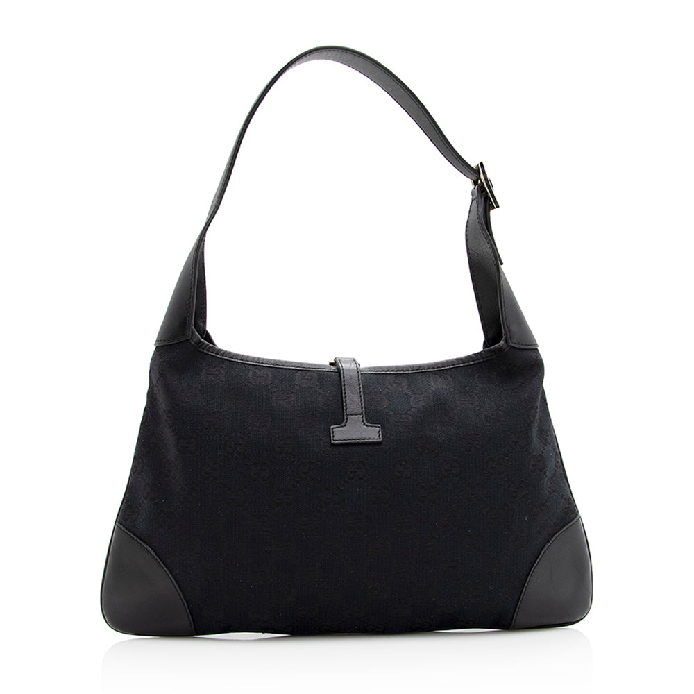 Gucci Gucci Canvas Web Jackie Shoulder Bag (SHF-20540)