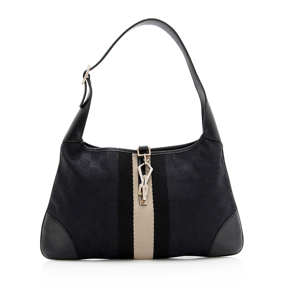 Gucci Gucci Canvas Web Jackie Shoulder Bag (SHF-20540)