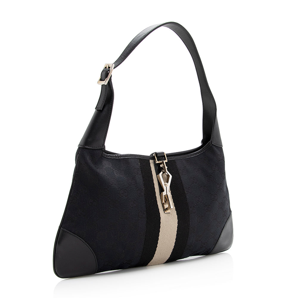 Gucci Gucci Canvas Web Jackie Shoulder Bag (SHF-20540)