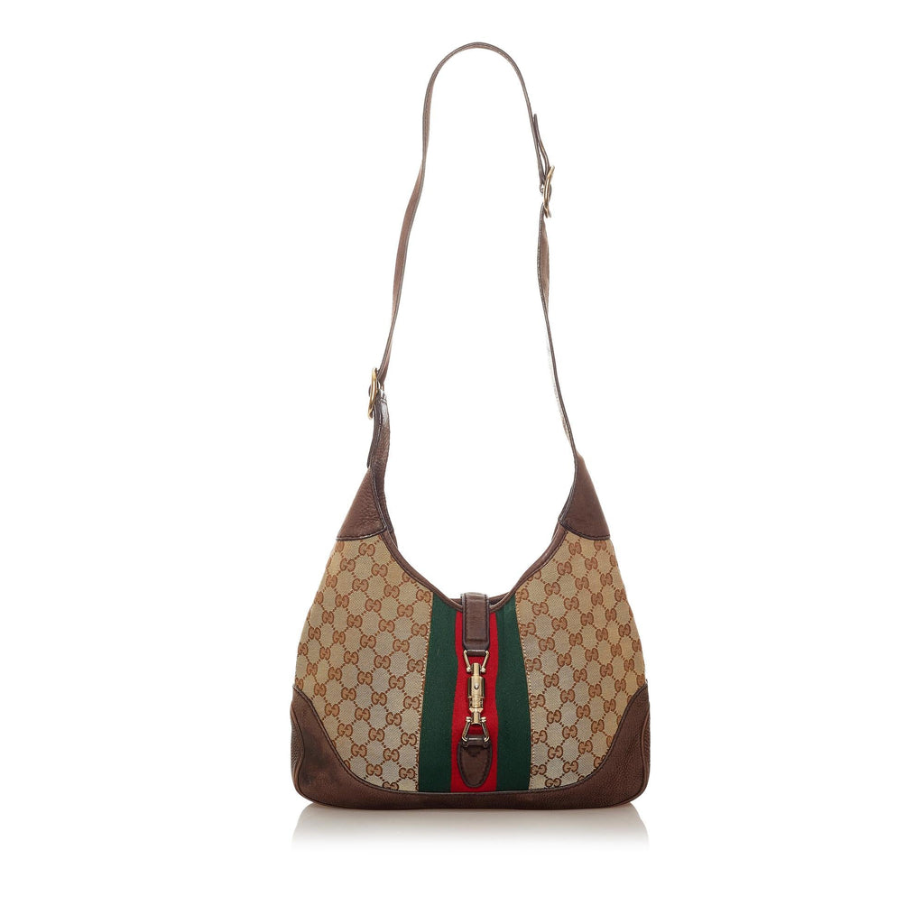 Gucci Gucci Canvas Web Jackie Shoulder Bag (SHG-28326)