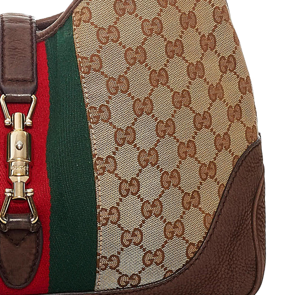 Gucci Gucci Canvas Web Jackie Shoulder Bag (SHG-28326)