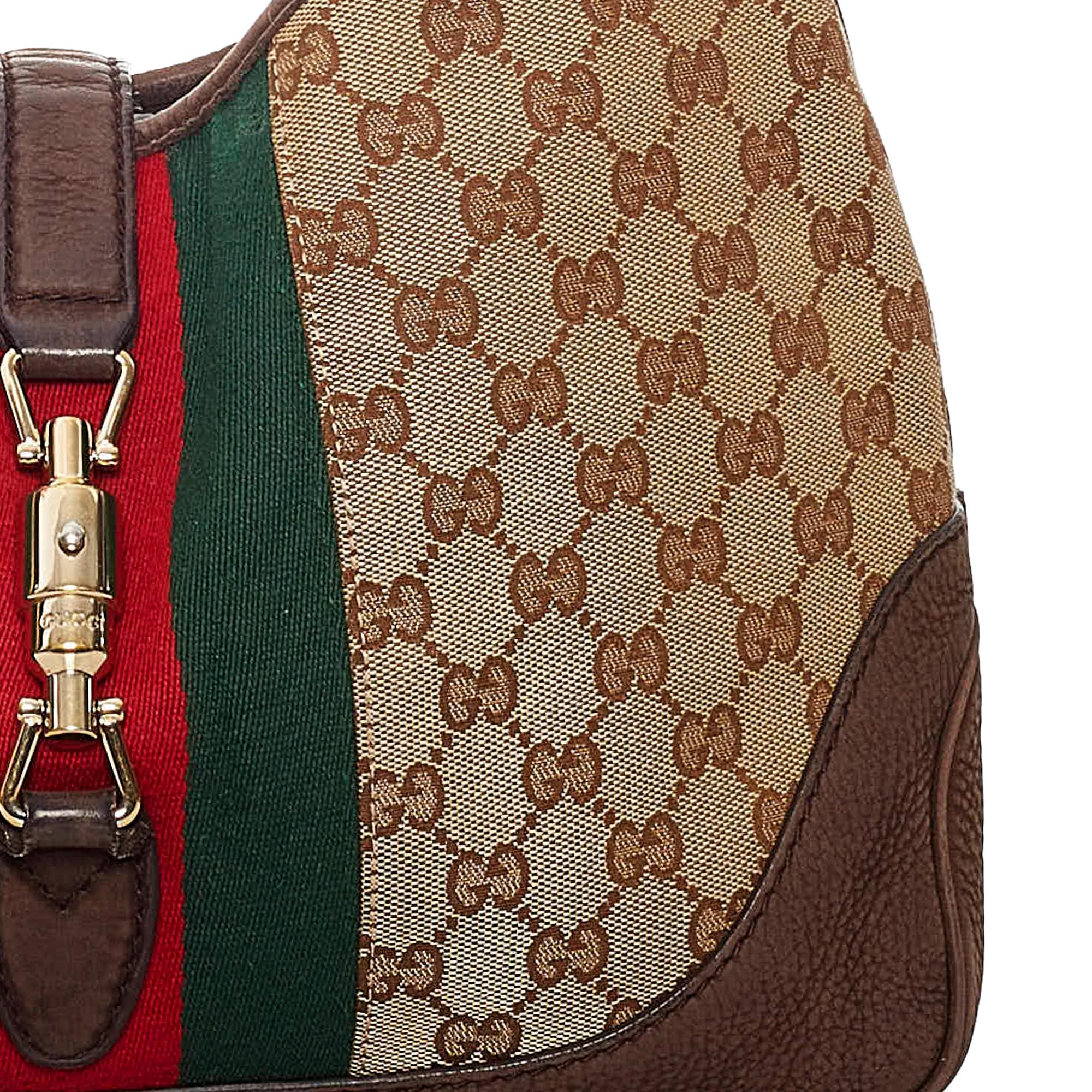 Gucci Gucci Canvas Web Jackie Shoulder Bag (SHG-28326)