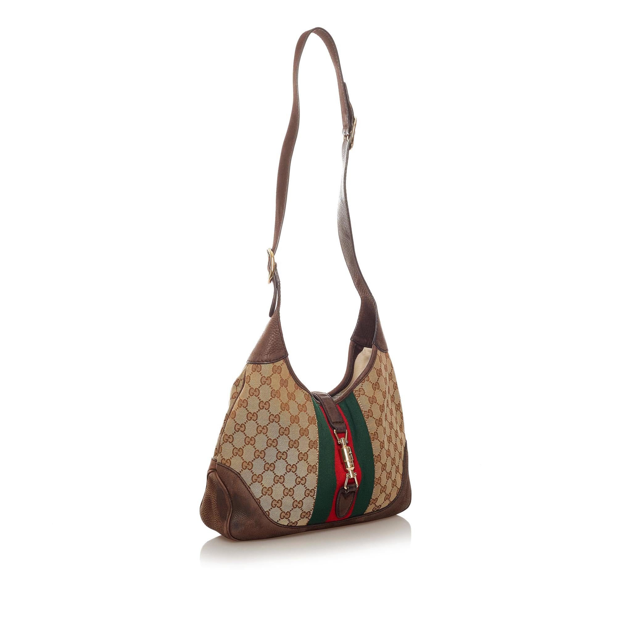 Gucci Gucci Canvas Web Jackie Shoulder Bag (SHG-28326)