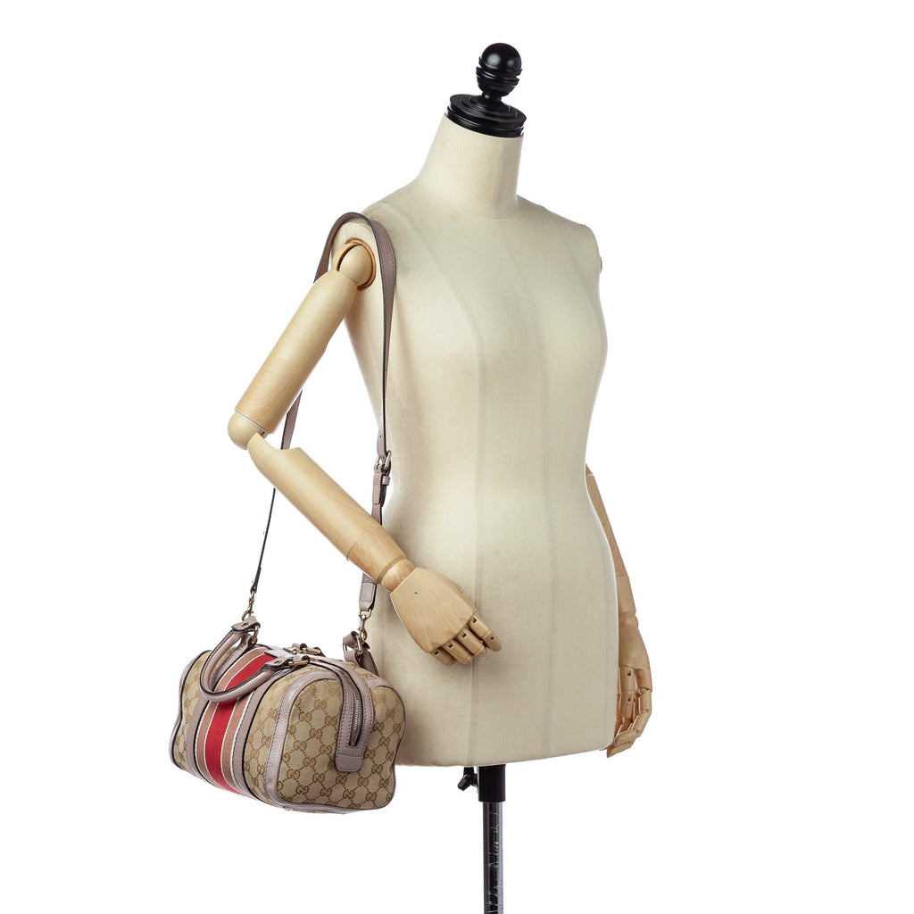 Gucci GG Canvas Web Joy Satchel (SHG-23395)