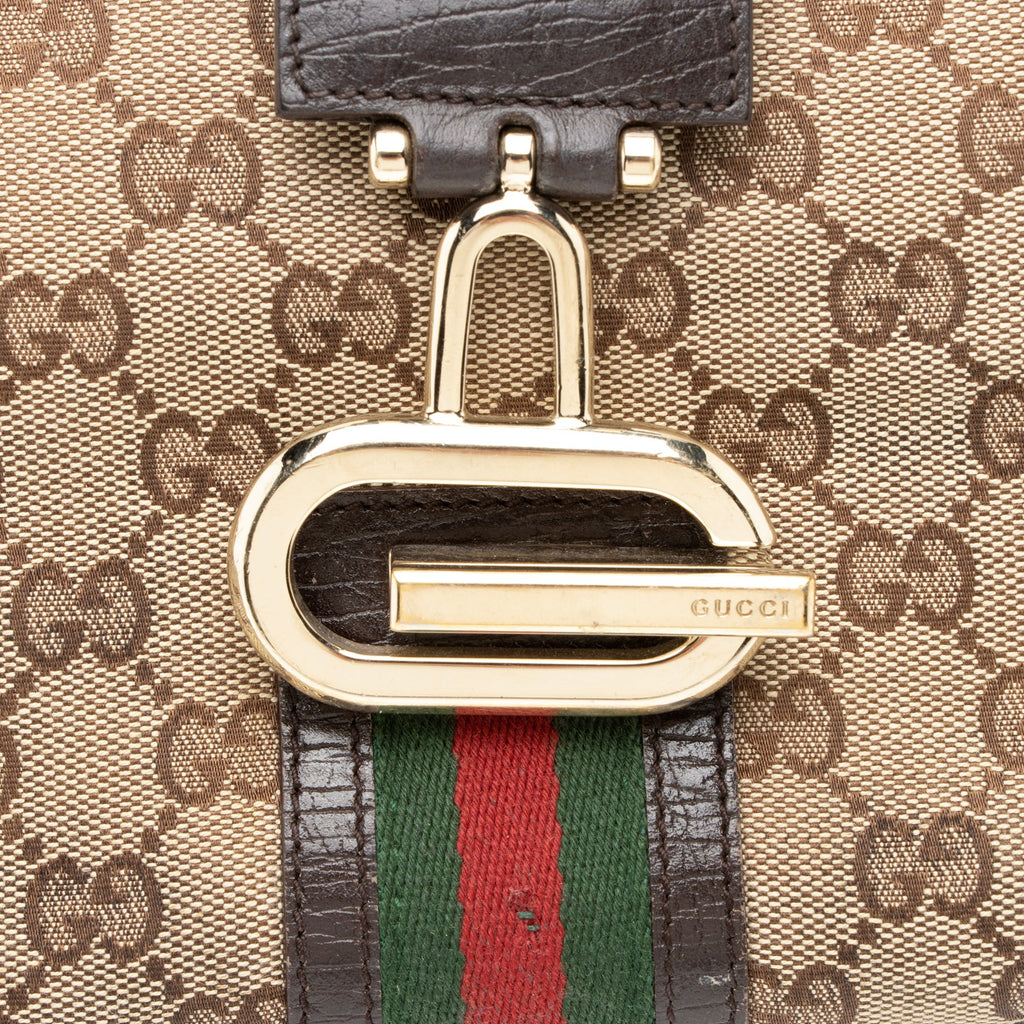 Gucci GG Canvas Web Junco Large Shoulder Bag (SHF-23497)