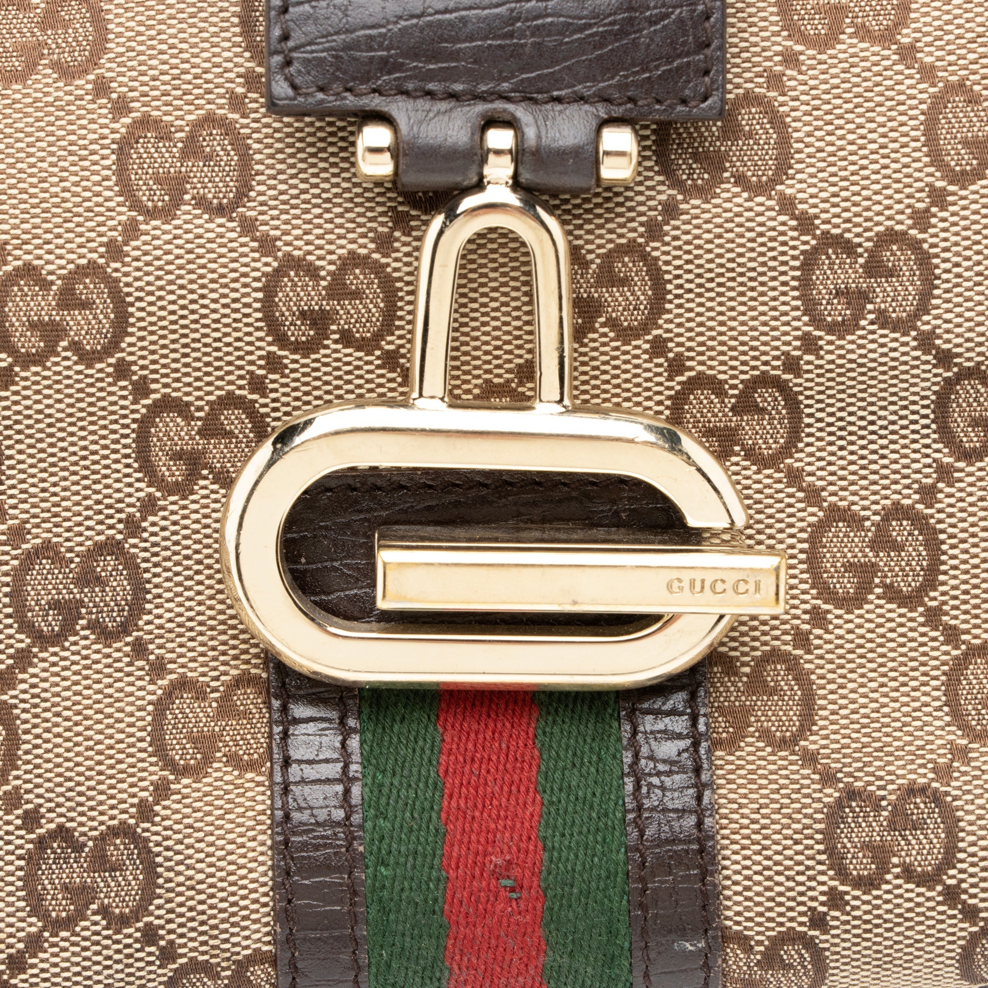 Gucci GG Canvas Web Junco Large Shoulder Bag (SHF-23497)