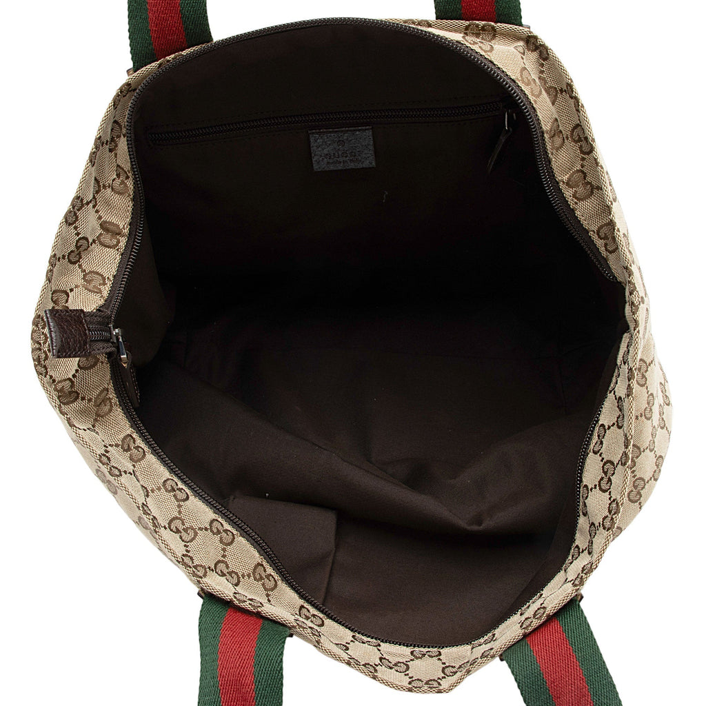 Gucci GG Canvas Web Large Tote (SHF-oTyQoP)