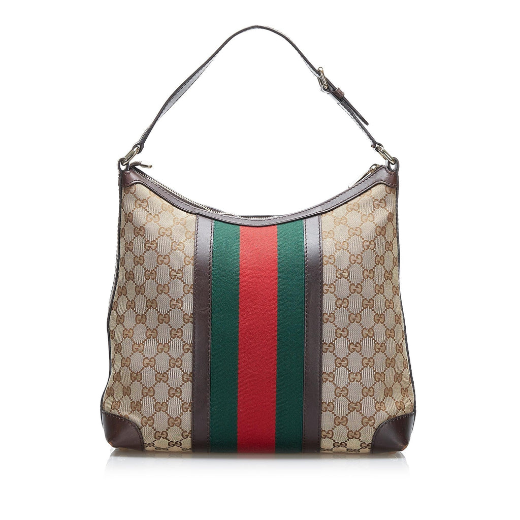 Gucci GG Canvas Web Shoulder Bag (SHG-2jIQKH)