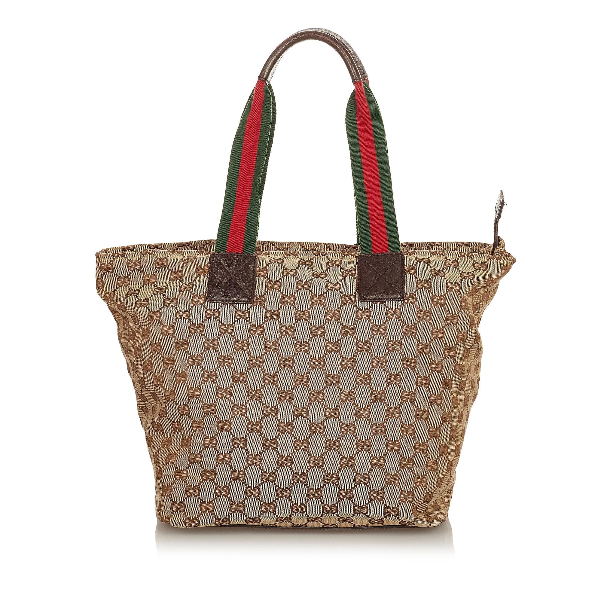 Gucci GG Canvas Web Tote Bag (SHG-26531)