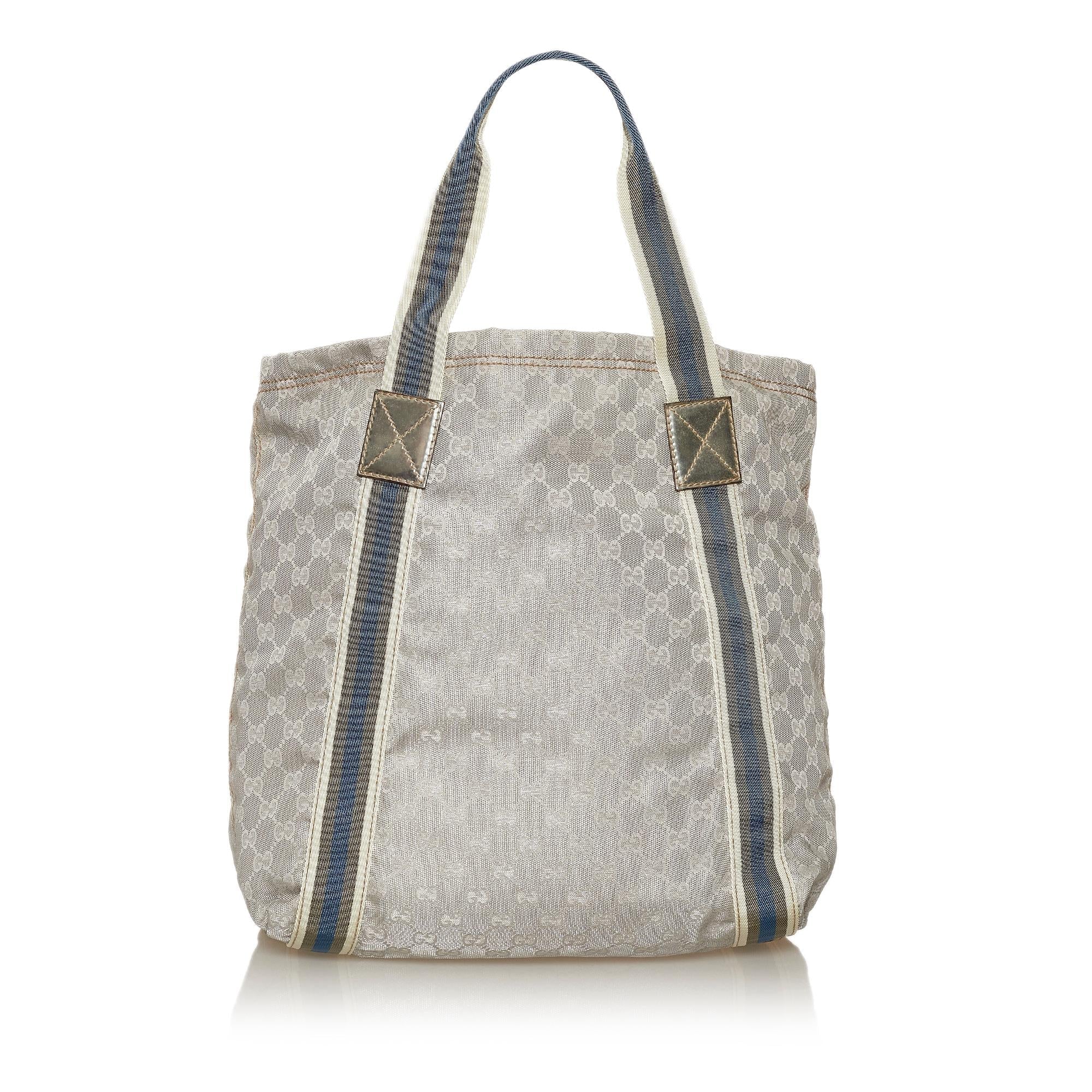 Gucci GG Canvas Web Tote Bag (SHG-36181)