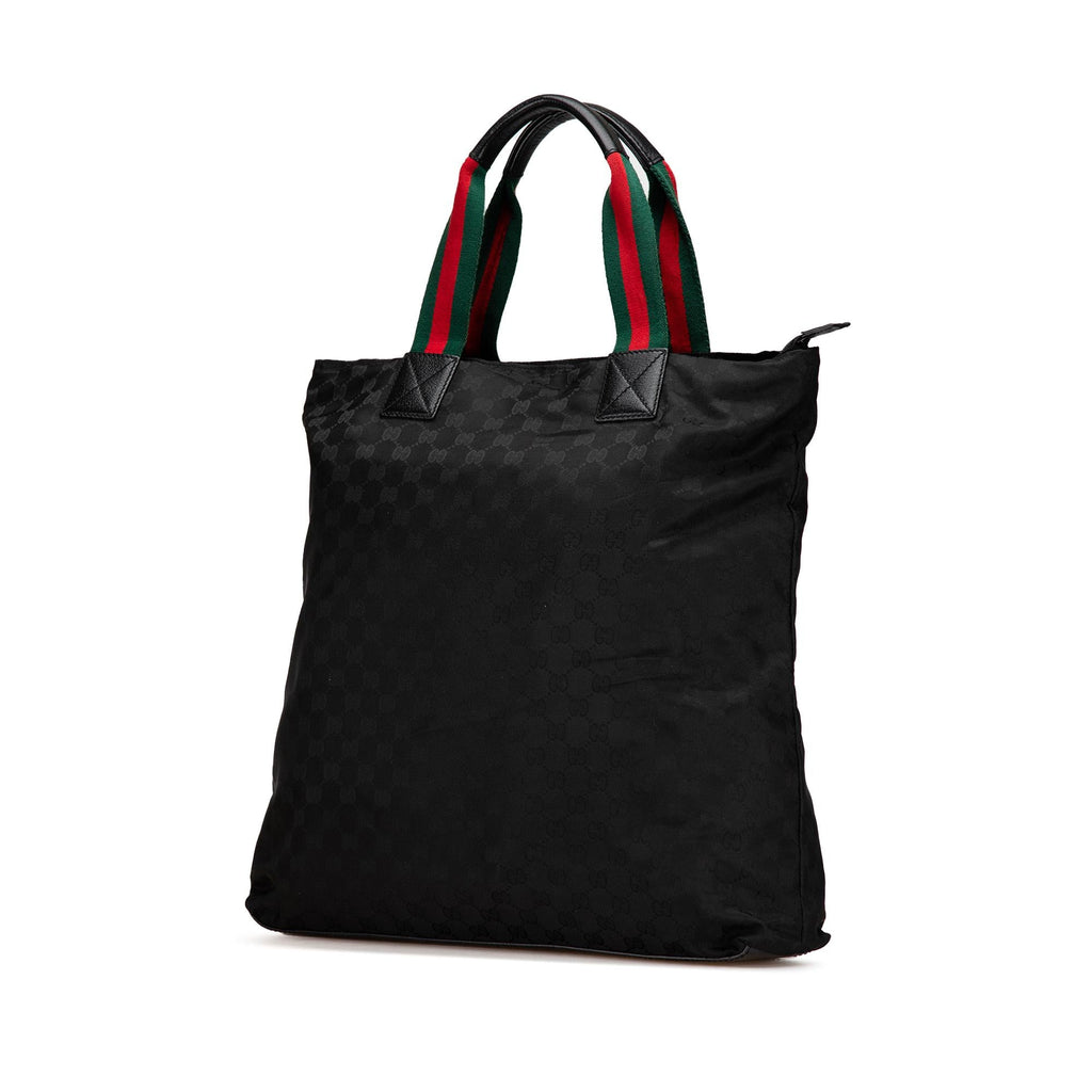 Gucci GG Canvas Web Tote (SHG-Bre2Uc)