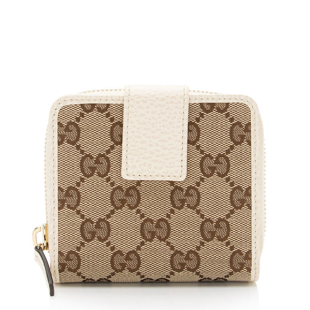 Gucci GG Canvas Zip Around Compact Wallet (SHF-p3f4tY)