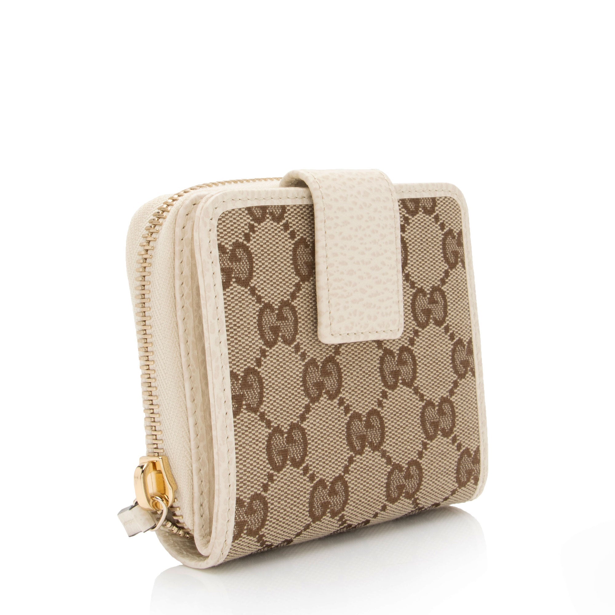 Gucci GG Canvas Zip Around Compact Wallet (SHF-p3f4tY)